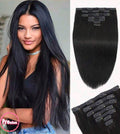 Black straight clip -in extensions